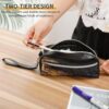 Leather Pencil Cases Butterfly on The Road Pen Pouch Travel Cosmetic Bag for Purse Portable Makeup Brush Bag Holder Coin Purse for Women Makeup Case Purse Organizer