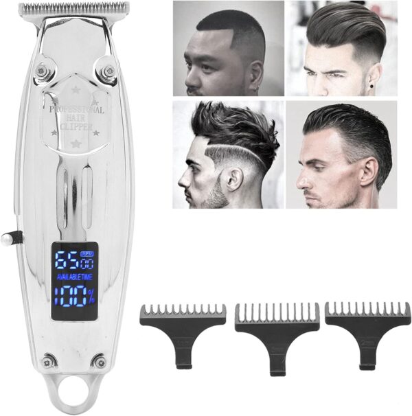 Electric Hair Clipper High Power Golden Hair Trimmer Styling Tool for Men Home (Silver)