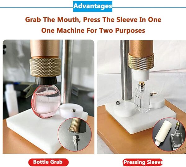 Liquid Plugging Machine for Perfume Bottles, Manual Sealing Machine with Adjustable Height and Several Sealing Diameters ~/