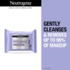 Neutrogena Makeup Remover Night Calming Cleansing Towelettes, Disposable Nighttime Face Wipes to Remove Dirt, Oil & Makeup, 25 ct