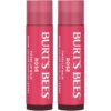 Burt's Bees Lip Tint Balm with Long Lasting 2 in 1 Duo Tinted Balm Formula, Color Infused with Deeply Hydrating Shea Butter for a Natural Looking Buildable Finish, Petal Rose (2-Pack)