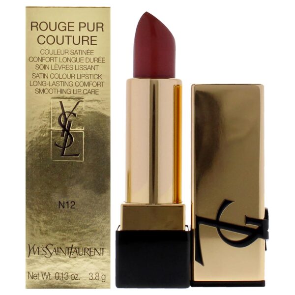 YVES SAINT LAURENT Rouge Pur Couture Satin Lipstick - N12 Nude Instinct for Women - 0.13 oz Lipstick