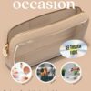 Embla Clear Cosmetic Bag Makeup Case, Clear Zipper Make Up Pouch and Toiletry Travel Tote, Cute Skincare Pouches for Women Girls, Preppy Purse Cosmetic Organizer, Small Makeup Bags, Sand
