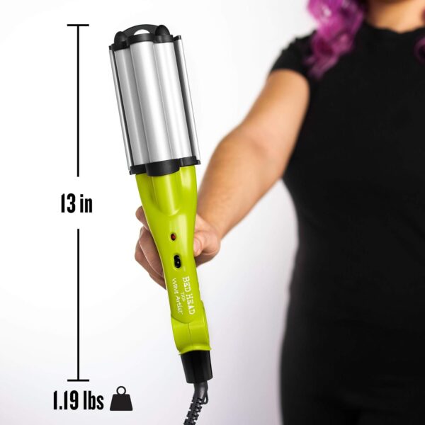 Bed Head Wave Artist Deep Waver | Combat Frizz, Get Long Lasting Results, & Add Massive Shine for Beachy Waves | With Tourmaline Ceramic Technology (Green)