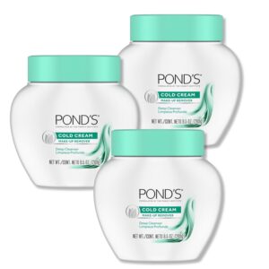 POND'S Cold Face Cream, Skin Care Facial Cleanser for All Skin Types, Deep Moisturizing Face Wash & Makeup Remover, 9.5 oz, 3 Pack