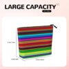 Colorful Mexican Stripes Makeup Bag For Women, Waterproof Linen Travel Cosmetic Organizer Lightweight Zipper Travel Toiletry Bag Organizer Makeup Brushes Storage Bag