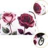 Travel Makeup Bag for Women, Pink and Burgundy Roses on White Background Travel Cosmetic Bag Pencil Case Portable Makeup Pouch Toiletry Bag for Girls