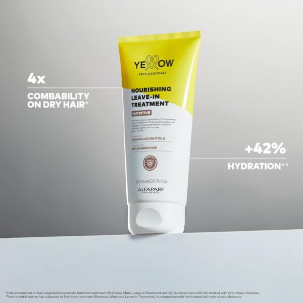 Alfaparf Milano Yellow Professional Moisturizing Leave-In Treatment for Dry Hair - Nourishing Hair Care - Anti-Frizz - Hydrates and Replenishes Hair - Adds Shine - Vegan (6.76 fl oz / 200ml)