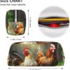 Farm Rustic Chickens Makeup Bag for Women Men Pencil Pouch Travel Small Cosmetic Bag Zippered Toiletry Bags Aesthetic Pen Bags Trendy Storage Bags Leather Coin Pouch Purse
