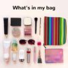 Colorful Mexican Stripes Makeup Bag For Women, Waterproof Linen Travel Cosmetic Organizer Lightweight Zipper Travel Toiletry Bag Organizer Makeup Brushes Storage Bag