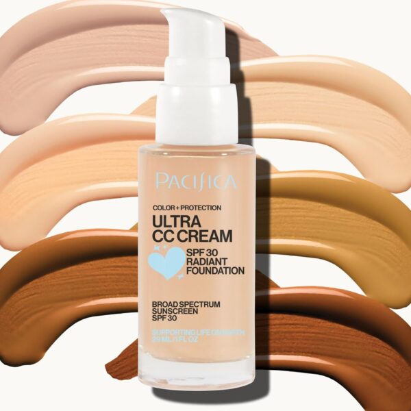 Pacifica Ultra CC Cream Radiant Foundation SPF 17 -Neutral Fair – Medium Coverage Color Correcting Cream, Dewy Finish, Mineral SPF, 1 oz