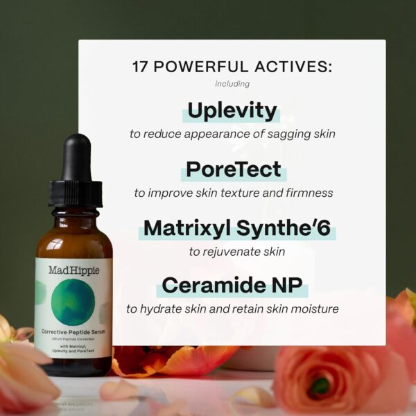 Mad Hippie Corrective Peptide Serum for Face – Skin-Tightening Collagen Peptides, Anti-Wrinkle Essentials, 1.02 Fl Oz