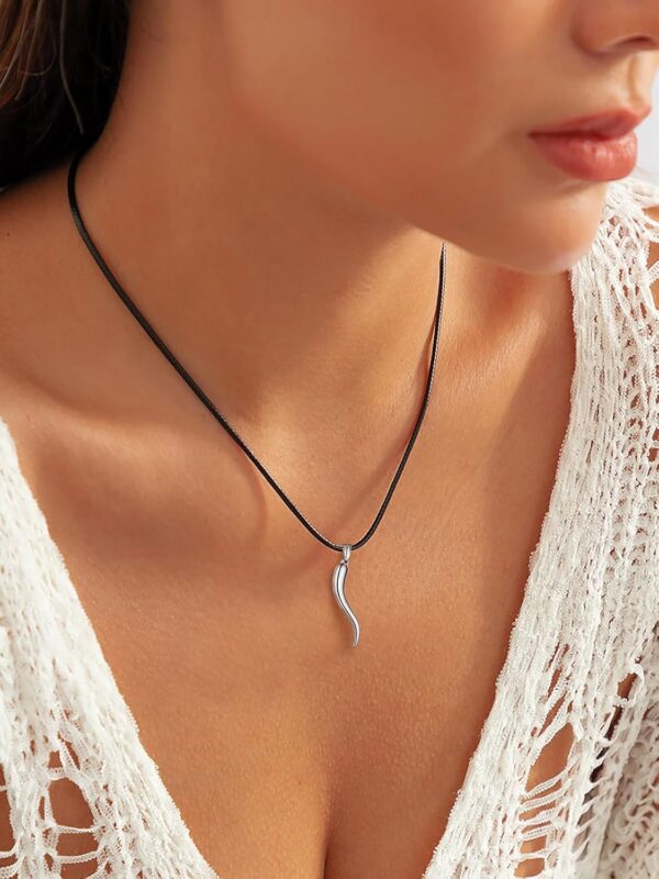 U7 2mm 3mm Black/Brown Leather Cord Necklace with Customizable Stainless Steel/Black Clasp, Men Women Woven Wax Rope Chain for Pendant,Length 16" 18" 20" 22" 24" 26" 28" 30"