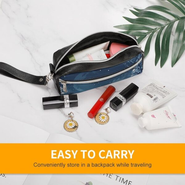 Leather Pencil Cases A Horse And Snow Pen Pouch Travel Cosmetic Bag for Purse Portable Makeup Brush Bag Holder Coin Purse for Women Makeup Case Purse Organizer