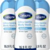 Cetaphil Ultra Gentle Refreshing Body Wash, For Dry to Normal, Sensitive Skin, 16.9oz Pack of 3, Aloe Vera, Calendula, Vitamin B5, Hypoallergenic, Paraben Free, Fragrance Free, Dermatologist Tested