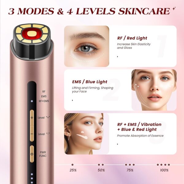 7196R2ce3RL._AC_SL1500_.jpg Microcurrent Facial Device, 3 Modes Red Light Therapy for Face and Neck, Skin Care Facial Massager Perfect Gifts for Women Men(Gold)