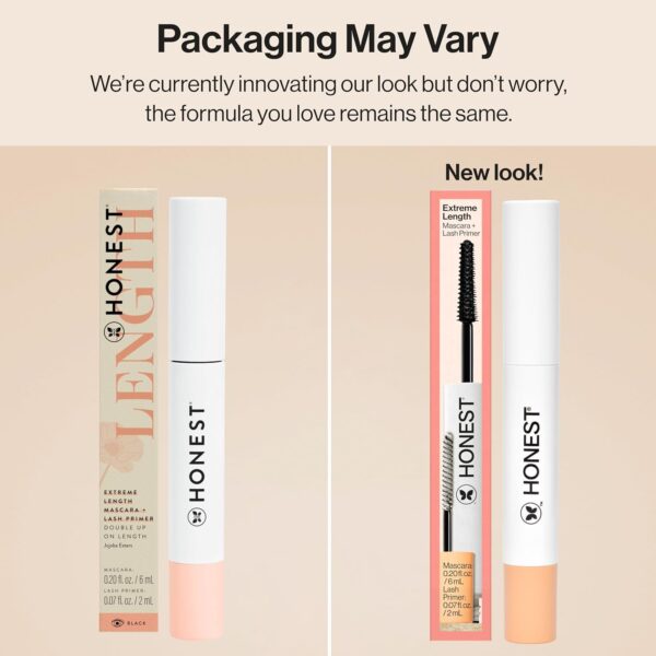 Honest Beauty 2-in-1 Extreme Length Clean Mascara + Lash Primer | Lengthening + Volumizing | Cruelty Free + Safe for Sensitive Eyes | Black, .27 fl oz