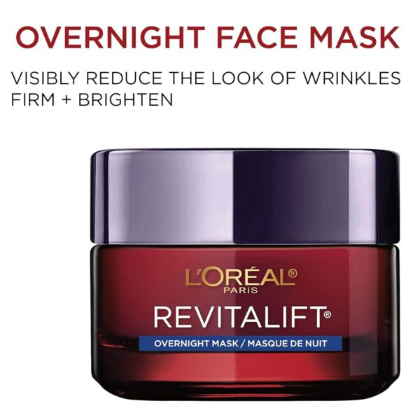 L'Oreal Paris Revitalift Triple Power Anti-Aging Overnight Mask, Pro Retinol, Hyaluronic Acid & Vitamin C, Reduce Wrinkles 1.7 Oz
