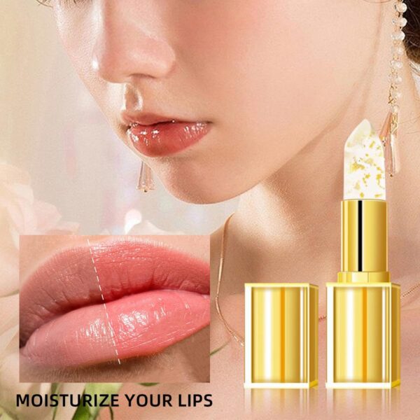 Transferproof Color Changing Lipstick,Gold Crystal Ph Lipstick Color Changing,Long Lasting 24 Hours Moisturizing Glossy Shine Lip Gloss for Women (2Pcs)