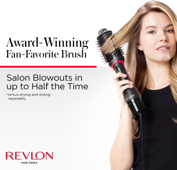REVLON One-Step Volumizer Plus Hair Dryer and Styler, Enhanced Motor for Less Frizz, More Shine, and Reduced Heat Damage for Salon Style Round Brush for Blowout, Black (Amazon Exclusive)