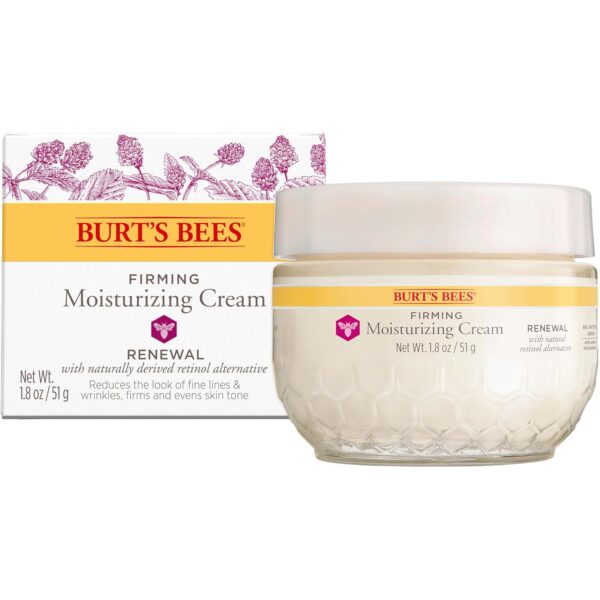 Burt's Bees Renewal Firming Face Cream, Mothers Day Gifts, Anti-Aging Retinol Alternative, Moisturizing Natural Origin Skin Care, 1.8 Ounce