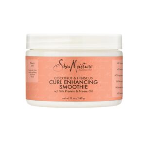 71Ap2TwIinL._SL1500_.jpg SheaMoisture Smoothie Curl Enhancing Cream Coconut and Hibiscus for Thick, Curly Hair Sulfate Free and Paraben Free 12 oz