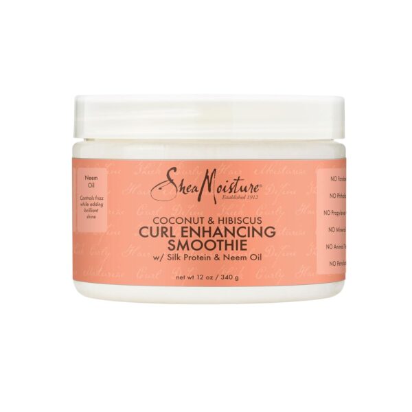 SheaMoisture Smoothie Curl Enhancing Cream Coconut and Hibiscus for Thick, Curly Hair Sulfate Free and Paraben Free 12 oz