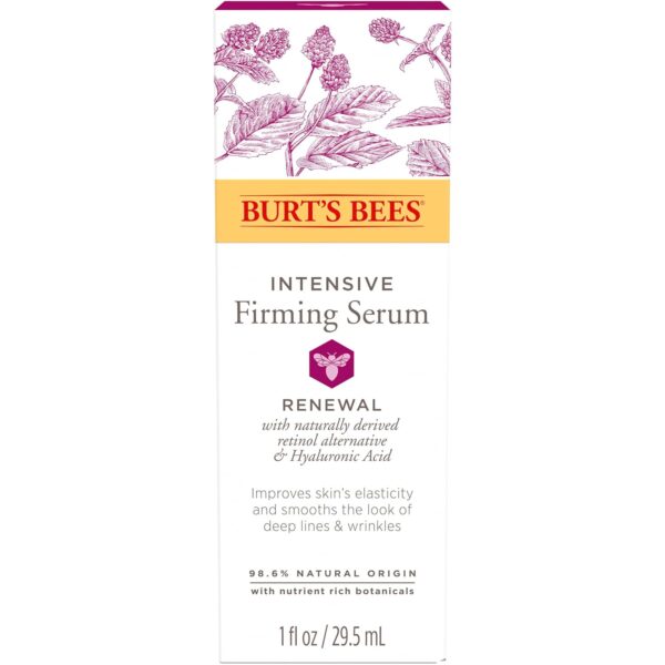 Burt's Bees Renewal Intensive Firming Serum With Natural Retinol Alternative and Hyaluronic Acid, Powerful Natural Anti-Aging Ingredients, 98.6 Percent Natural Origin Skin Care, 1 fl. oz. Bottle