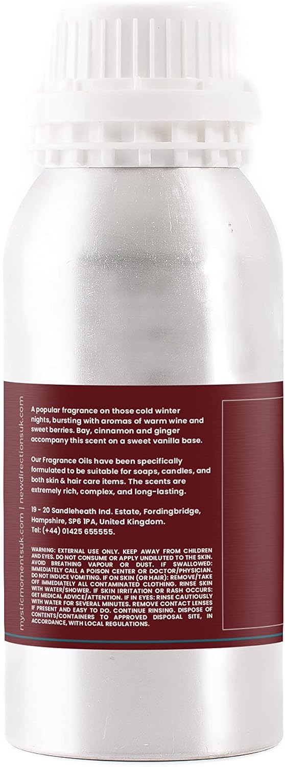 Mystic Moments | Mulled Wine Fragrance Oil - 1Kg - Perfect for Soaps, Candles, Bath Bombs, Oil Burners, Diffusers and Skin & Hair Care Items