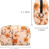 Travel Makeup Bag for Women, Orange Flowers Cherry Blossom Travel Cosmetic Bag Pencil Case Portable Makeup Pouch Toiletry Bag for Girls