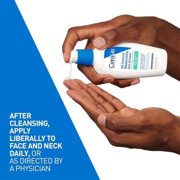 CeraVe Oil Control Moisturizing Gel-Cream, Face Moisturizer for Oily Skin, Niacinamide, Hyaluronic Acid & Oil Absorbing Technology To Rebalance Oily Skin, Non-Comedogenic, Fragrance Free & Oil-Free