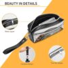 Leather Pencil Cases Brown Round Pen Pouch Travel Cosmetic Bag for Purse Portable Makeup Brush Bag Holder Coin Purse for Women Makeup Case Organizer