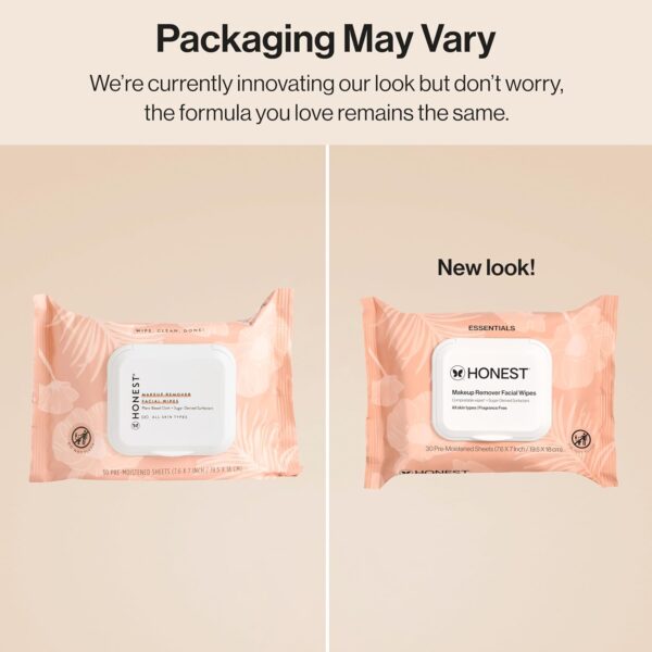 Honest Beauty Fragrance Free Cleansing Makeup Remover Facial Wipes | Plant Based, Hypoallergenic, Gentle for Sensitive Skin | 90 Count