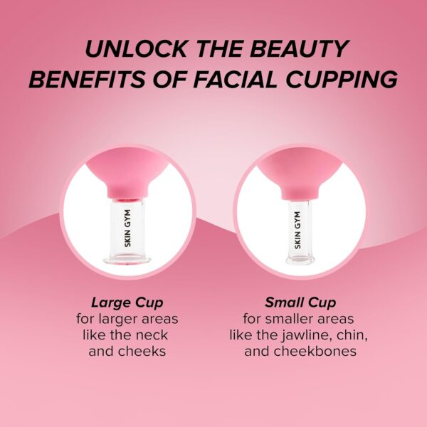 Skin Gym Facial Cupping Set, Glass Face Cupping Tool for Massage Therapy, Sculpting, & Toning Chin, Jawline & Neck, 2 Piece