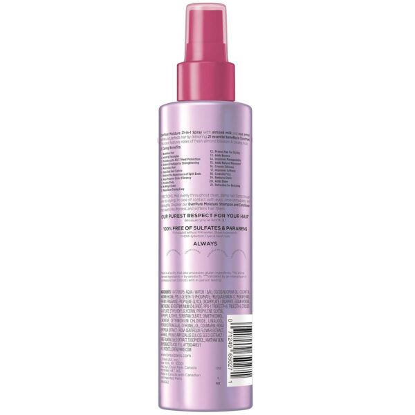 L'Oreal Paris Sulfate Free Moisture 21-in-1 Leave-In Conditioner for Dry Hair, EverPure, 6.7 fl oz
