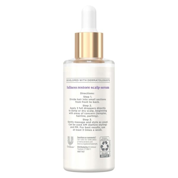 Dove Scalp + Hair Therapy Density Boost Serum Fullness Restore Visibly Thicker Hair In As Soon As 30 Days, Hydrating & Fast-Absorbing, Instantly Relieves Dry Scalp 2 Fl oz