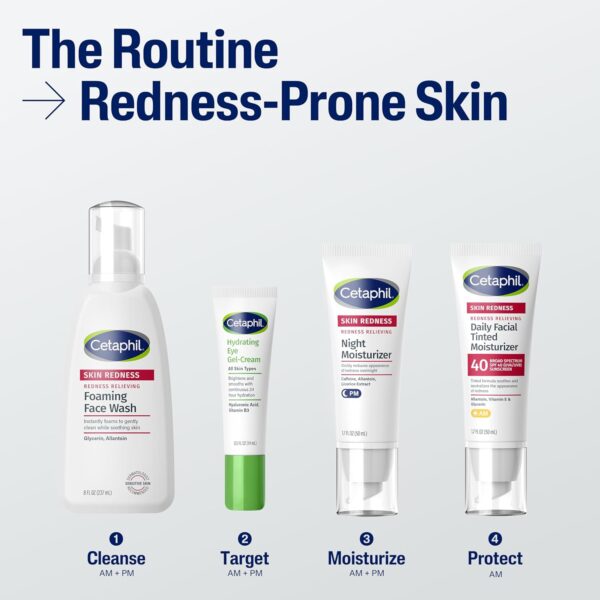 Cetaphil Redness Relieving Foaming Face Wash For Sensitive Skin, 8 Fl Oz, Gently Cleanses & Calms Sensitive Skin Without Over Drying, (Packaging May Vary)