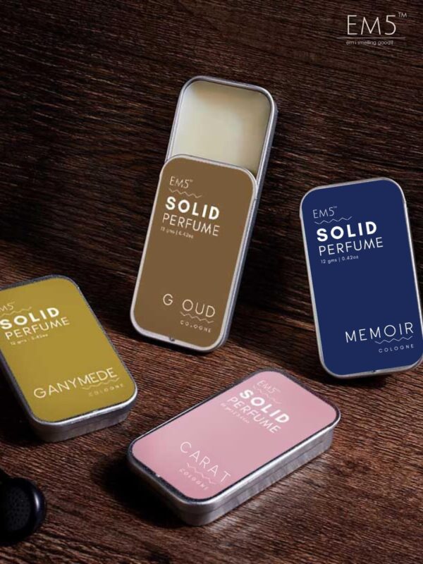 E.m.5 Set Of 4 Unisex Cologne Solid Perfumes For Unisex, Travel & Pocket Friendly Perfume, Strong & Lasting Fragrance, Gift Pack, 48g - Multiple.