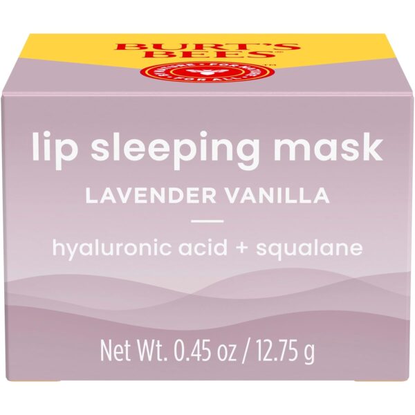Burt’s Bees Lavender Vanilla Lip Sleeping Mask, Mothers Day Gifts, With Hyaluronic Acid and Squalane Moisturizer To Instantly Hydrate Lips, Overnight Lip Mask, Lip Treatment, 0.45 oz.