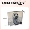 71G2V7jShDL._AC_SL1500_.jpg Harp Seal Painting Makeup Bag For Women, Waterproof Linen Travel Cosmetic Organizer Lightweight Zipper Travel Toiletry Bag Organizer Makeup Brushes Storage Bag