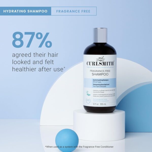 CURLSMITH Fragrance-Free Shampoo 12 oz | Gently Cleanses Hair, Leaves Curls Feeling Silky and Moisturized