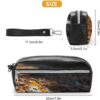 Leather Pencil Cases Butterfly on The Road Pen Pouch Travel Cosmetic Bag for Purse Portable Makeup Brush Bag Holder Coin Purse for Women Makeup Case Purse Organizer