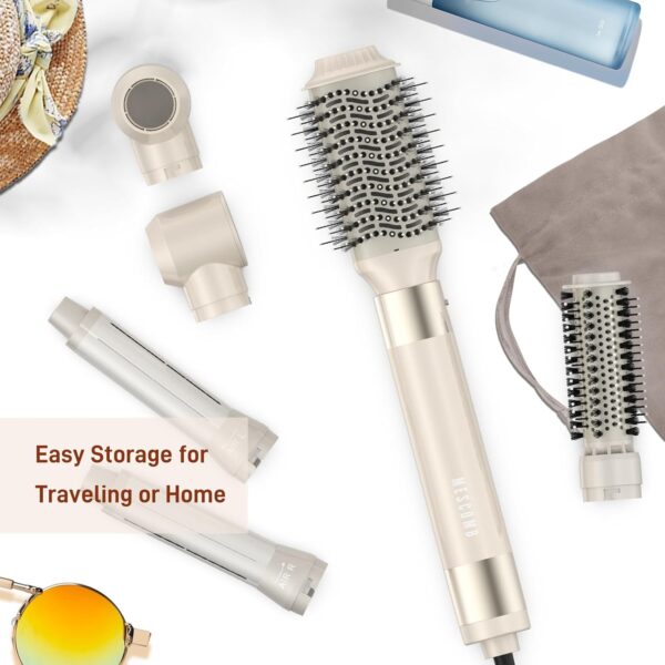 5 in 1 Hair Air Styler - Rotating Hair Dryer Brush 110000 RPM for Fast Drying & Hot-Air Automatic Wrap Curlers for Curling, Frizz-Free Blow Dryer Brush for Straightening Volumizing No Heat Damage