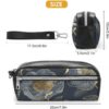 Leather Pencil Cases Gray And Gold Pen Pouch Travel Cosmetic Bag for Purse Portable Makeup Brush Bag Holder Coin Purse for Women Makeup Case Organizer