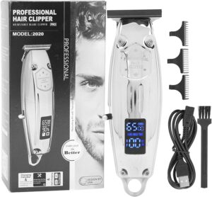 Electric Hair Clipper High Power Golden Hair Trimmer Styling Tool for Men Home (Silver)