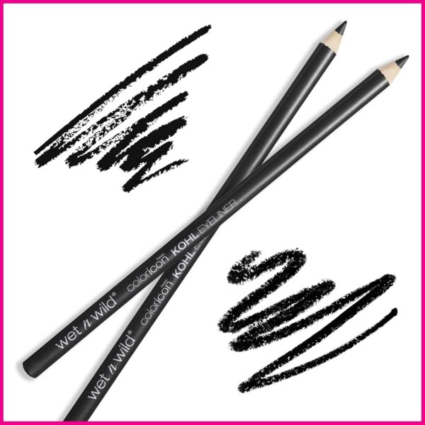 wet n wild Color Icon Kohl Eyeliner Pencil - Rich Hyper-Pigmented Color, Smooth Creamy Application, Long-Wearing Matte Finish Versatility, Cruelty-Free - Baby's Got Black