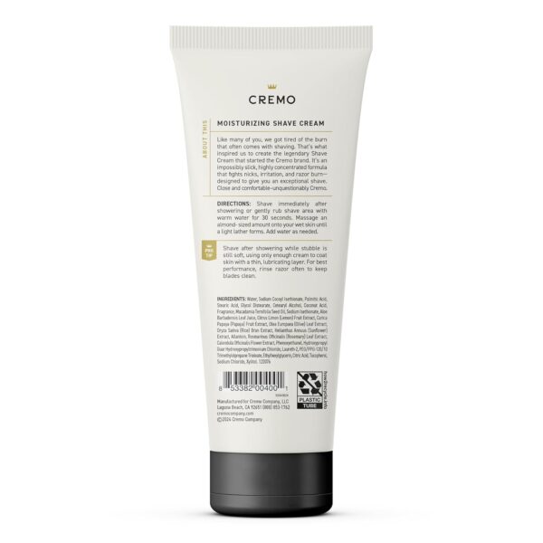 Cremo Original Shave Cream, Astonishingly Superior Ultra-Slick Shaving Cream for Men, Fights Nicks, Cuts and Razor Burn, 6 Fl Oz