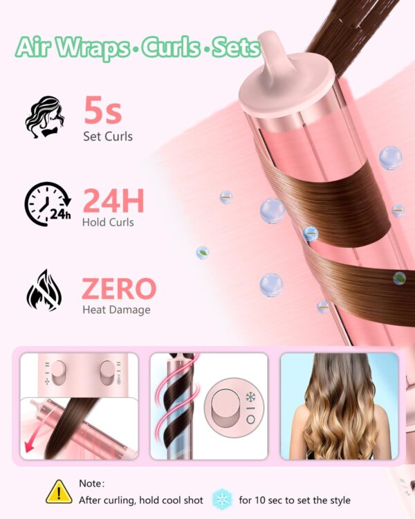 Dual Voltage 5 in 1 Hair Air Styler - Air Wrap Curler with High-Speed Hair Dryer, Straightening & Blow Dryer Brush for Multiple Styling, No Heat Damage Multi-Styler with Travel Case Global Edition