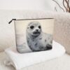 71K4Q1rqFHL._AC_SL1500_.jpg Harp Seal Painting Makeup Bag For Women, Waterproof Linen Travel Cosmetic Organizer Lightweight Zipper Travel Toiletry Bag Organizer Makeup Brushes Storage Bag
