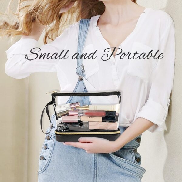 Ethereal Travel Makeup Bag, Clear Cosmetic Bag Make Up Organizer TSA Approved Toiletry Bag, Waterproof Pouch for Women Purse for Toiletries Accessories Brushes